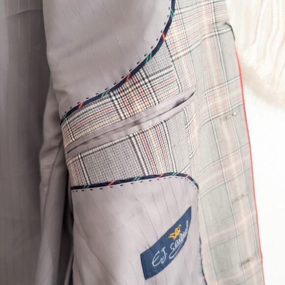 E.J. Samuel Plaid Single Breasted Blazer Size 42R NWT - Picture 12 of 13